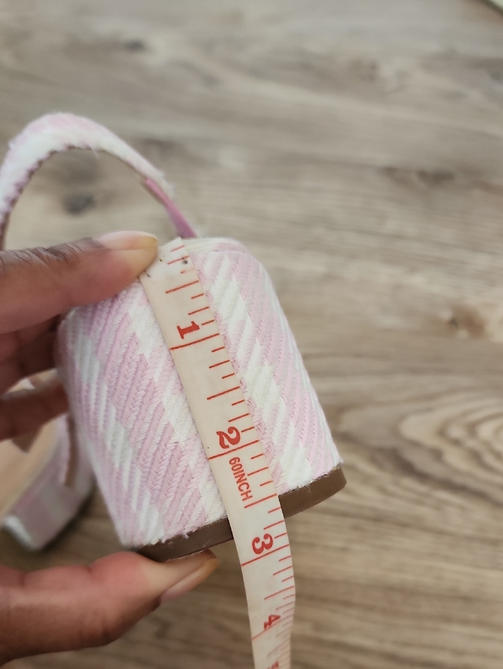Madden Girl Doll Block Heel Slingback Pink White Woven Pattern Mary Jane Shoes - Picture 11 of 11